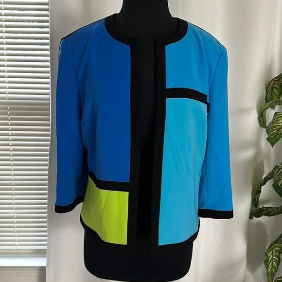 Studio G Color-block Blazer Jacket Size 12 - Picture 2 of 10